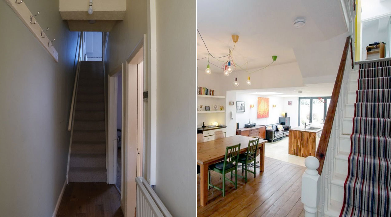 Three storey dwelling with open hall and living room vs ADB protected stairwell