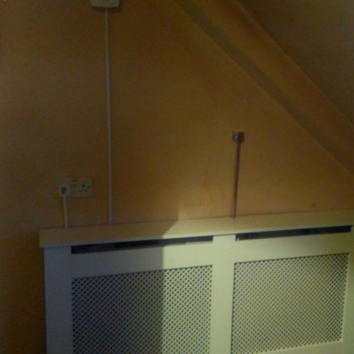 personal protection system behind a radiator cover