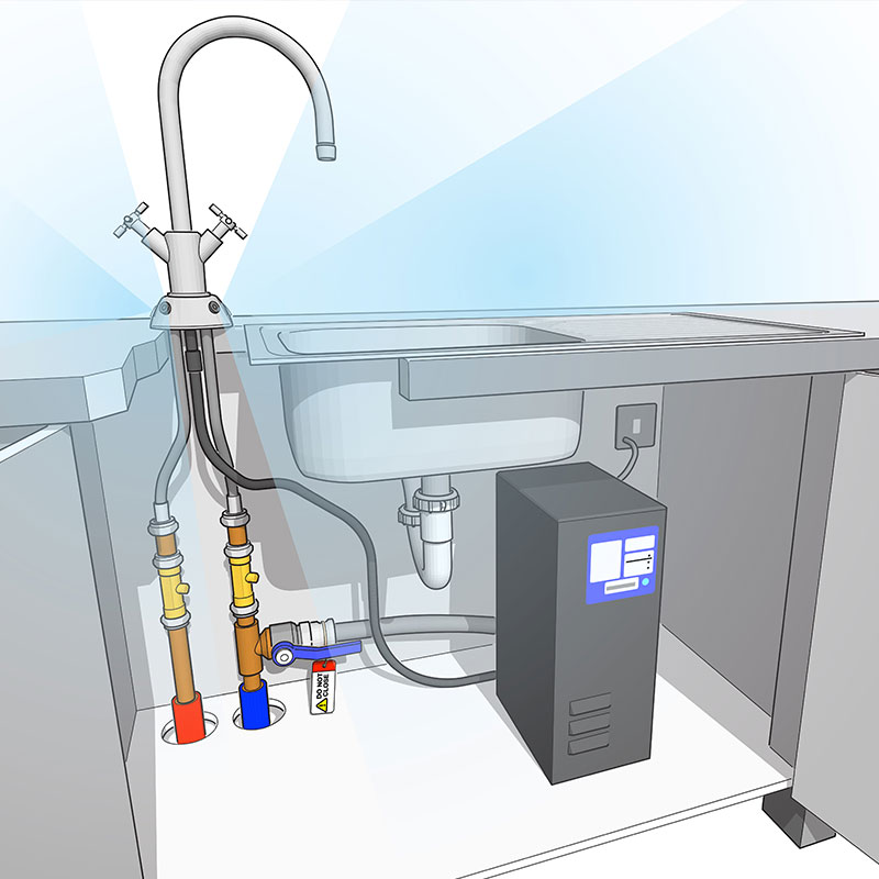 Automist tap mount for home kitchen fire suppression
