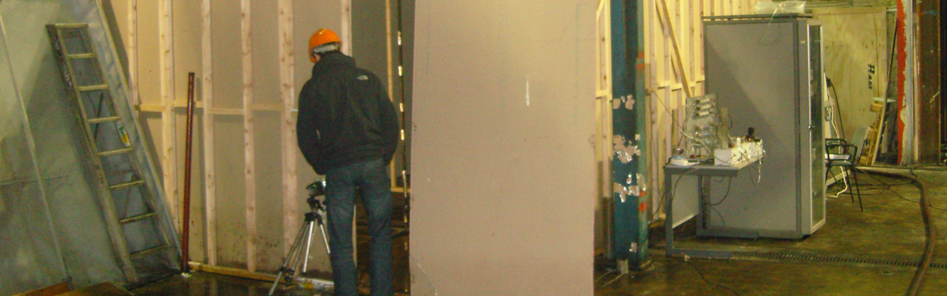 Fire testing at BRE Automist testing