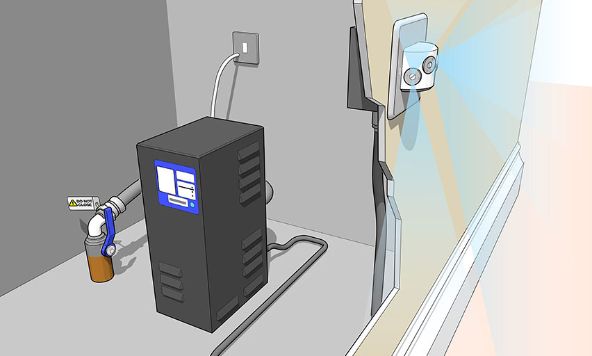 Automist Fixed Wall Head Installation Diagram